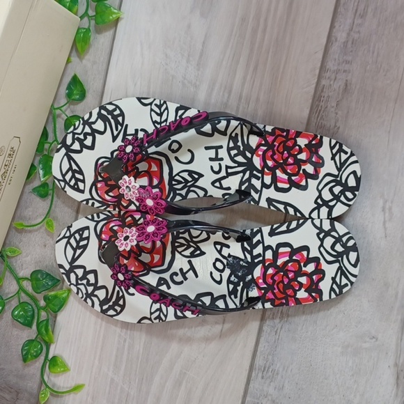 Coach Kerrie Poppy Flip Flops Vintage NIB - Picture 6 of 9
